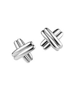 Wholesale 10mm Women 925 Silver White Stud Earrings with Cross