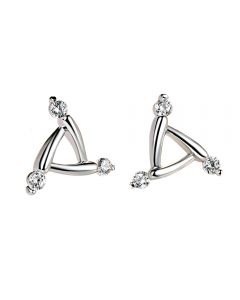 Wholesale 10mm 925 Sterling Silver white Triangle Stud Earrings for Women