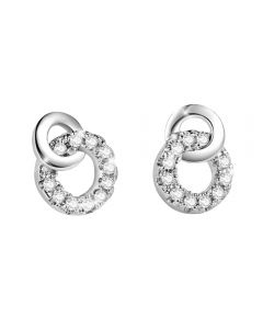 Wholesale 8mm 925 Sterling Silver white Hoop Stud Earrings for Women