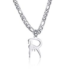 Wholesale Personalized Letter Necklace Cuban Chain Stainless Steel 