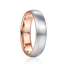 6mm Tungsten Carbide Ring Flat Band Inlaid