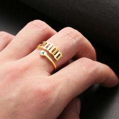 Wholesale Personalized Name Initial Memorial Day Open Ring 