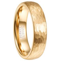 6mm Gold Tungsten Carbide Ring Dome Band