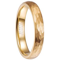 4mm Gold Tungsten Carbide Ring Dome Band