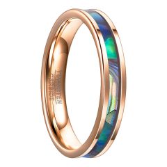 4mm Tungsten Carbide Ring Band Inlaid Abalone Shell