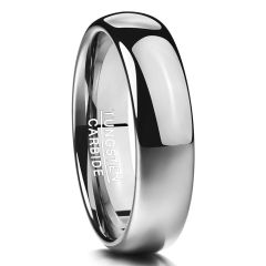 6mm Sliver Tungsten Carbide Ring Dome Band