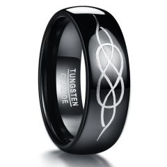 8mm Celtic Knot Tungsten Carbide Ring Dome Band