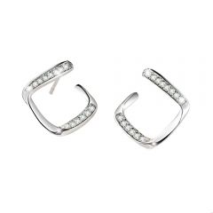 Wholesale 13mm 925 Sterling Silver white Stud Earrings for Women