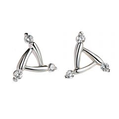 Wholesale 10mm 925 Sterling Silver white Triangle Stud Earrings for Women