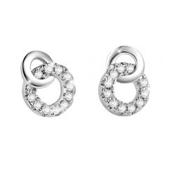 Wholesale 8mm 925 Sterling Silver white Hoop Stud Earrings for Women