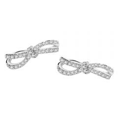 Wholesale 16mm Women 925 Sterling Silver white Bow-knot Stud Earrings