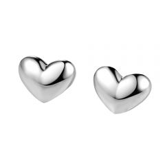 Wholesale 8mm Women 925 Sterling Silver white Heart Stud Earrings