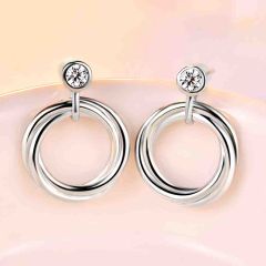 Wholesale 925 Sterling Silver Stud Earrings with Dangle Women