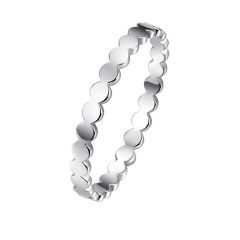Wholesale 1.5mm 925 Sliver Women Stack Ring with Polka Dot Design