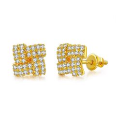 Wholesale Halo Stud Earrings Fashion Jewelry Cubic Zirconia for Women Men