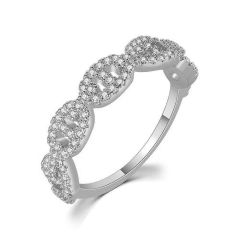 Wholesale Stackable Ring Chain Linked Ring Eternity Wedding Band for Women