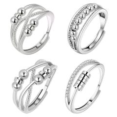 Wholesale 4 Pcs Adjustable Open Ring Stackable Rings Set