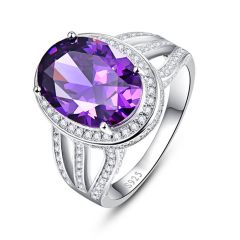 Wholesale Women engagement ring 925 Silver with Amethyst for Comfort Fit
