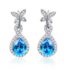 Wholesale 24mm Women 925 sterling silver earrings Drop and Dangle Earrings