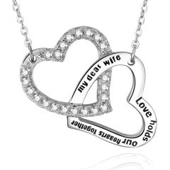 Wholesale 45cm Pendant Necklace Women 925 silver with lettering