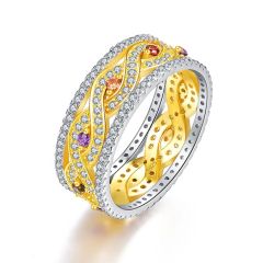 Wholesale 925 Silver Women Wedding Ring with Varieties of Color Gems