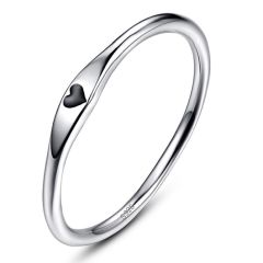 Wholesale 2mm 925 Silver Women Stacking Promise Silver Ring