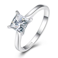 Wholesale Women Engagement Ring  925 Silver White Comfortably