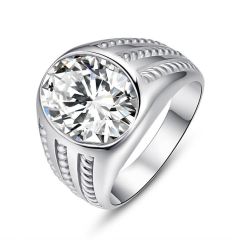 Wholesale 17mm Men Engagement Ring 925 Sterling Silver 