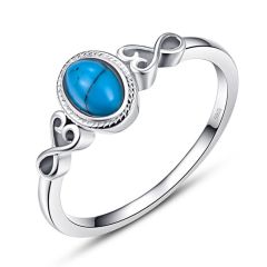Wholesale the Cheapest 925 Silver Women Stack Ring with Turquoise Design