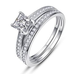 Wholesale Women Engagement Ring Set 925 Sliver with Cubic Zirconia