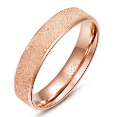 Wholesale 5mm 925 Silver Women Wedding Ring with White Gold and Rose Gold