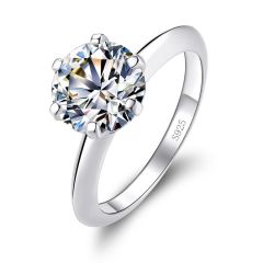 Whloesale 925 Silver Engagement Ring for her inlay White Cubic Zirconia