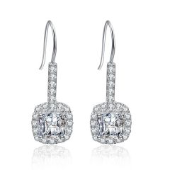 Wholesale Women 925 sterling silver Drop and Dangle white Earrings