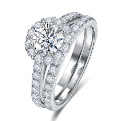 Wholesale 925 Sterling white Bridal Rings Sets Engagement Rings for Women