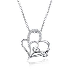 18 Inch Wholesale Infinity Heart Pendant Necklace 925 Silver Women 