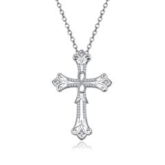 Wholesale 925 Sterling Silver Cross and Infinity Pendant Necklace for Ladies