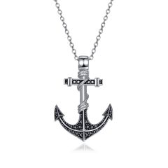 Wholesale 925 Sterling Silver Nautical Anchor Pendant Necklaces for Men