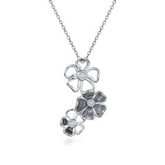 Wholesale Flower Pendant Necklace 925 Sterling Silver 