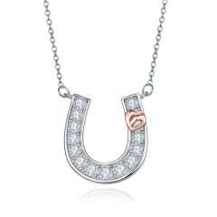 Wholesale 925 Sterling Silver U shaped Pendant Necklace for Ladies