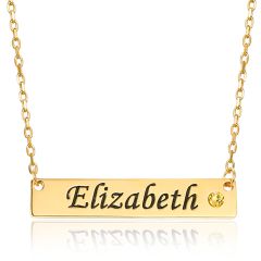 Wholesale Personalized Name Birthstone Necklace in Stainless Steel